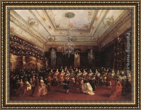 Malvern Hall Framed Paintings - Ladies Concert at the Philharmonic Hall by Francesco Guardi