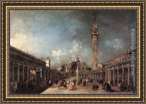 View of The Bacino Di San Marco Framed Paintings - Piazza di San Marco by Francesco Guardi