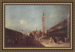 View of The Bacino Di San Marco Framed Paintings - Piazza San Marco by Francesco Guardi