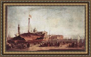Maggiore Framed Paintings - The Piazzetta, Looking toward San Giorgio Maggiore by Francesco Guardi