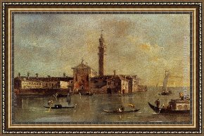 View of The Bacino Di San Marco Framed Paintings - View Of The Island Of San Giorgio In Alga, Venice by Francesco Guardi