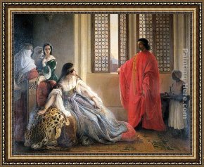 Caterina Cornaro, Queen of Cyprus Framed Paintings - Caterina Cornaro Deposed from the Throne of Cyprus by Francesco Hayez