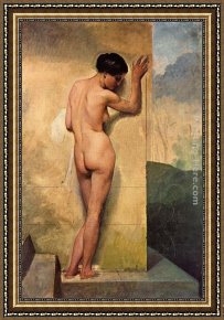 Donna Framed Paintings - Nudo di donna stante by Francesco Hayez