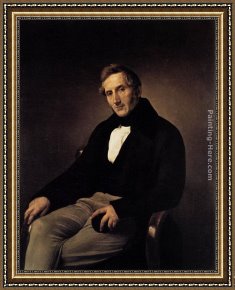 Portrait of Alessandro Manzoni Framed Paintings - Portrait of Alessandro Manzoni by Francesco Hayez