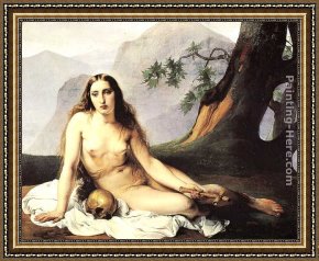 Penitent Magdalen Framed Paintings - The Penitent Magdalene by Francesco Hayez