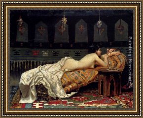Paolo And Francesca Framed Paintings - Odalisque by Francesco Paolo Michetti