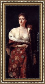 Paolo And Francesca Framed Paintings - Portrait Of A Lady by Francesco Paolo Michetti