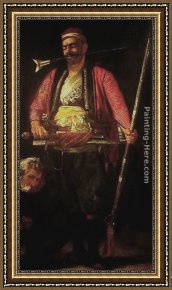 The Guard Room Framed Paintings - The Turkish Guard by Francis Davis Millet