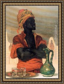 The Carpet Seller Framed Paintings - Turkish Water Seller by Francis Davis Millet