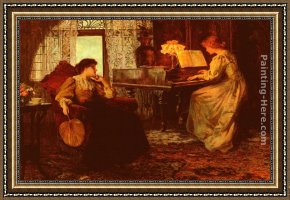 Lessons Learned by Eyears Framed Paintings - The Piano Lesson by Francis Sidney Muschamp