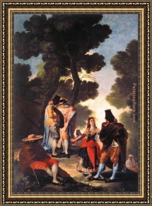 Francisco Framed Paintings - A Walk in Andalusia by Francisco de Goya