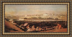 Corn Festival, (la Fiesta Del Maiz) Framed Paintings - Festival at the Meadow of San Isadore by Francisco de Goya