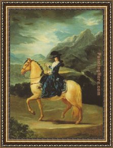 Francisco Framed Paintings - Maria Teresa of Vallabriga on Horseback by Francisco de Goya