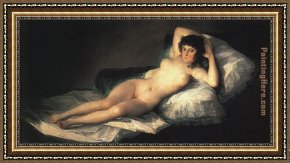 The Heart of San Francisco Framed Paintings - Nude Maja by Francisco de Goya