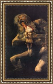 The Young Critics Framed Paintings - Saturn devouring his young by Francisco de Goya