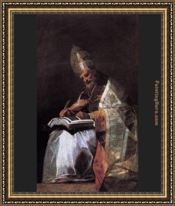 Francisco Framed Paintings - St Gregory by Francisco de Goya