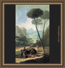 Francisco Framed Paintings - The Fall La Caida by Francisco de Goya