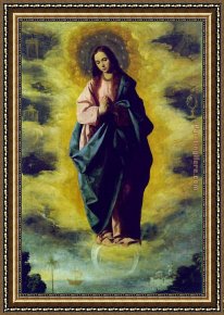 Zurbaran Framed Paintings - The Immaculate Conception by Francisco de Zurbaran