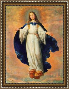 Zurbaran Framed Paintings - The Immaculate Conception2 by Francisco de Zurbaran