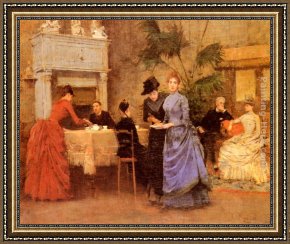 Miralles Framed Paintings - Afternoon Tea by Francisco Miralles