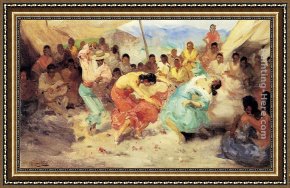 Rodriguez Framed Paintings - Danza Gitana by Francisco Rodriguez San Clement