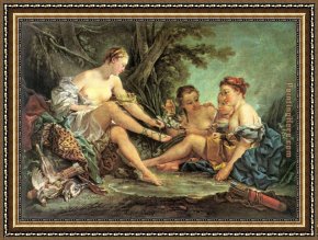 Return Framed Paintings - Diana's Return from the Hunt b by Francois Boucher