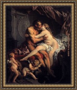 Francois Framed Paintings - Hercules and Omphale by Francois Boucher