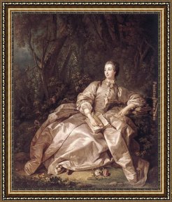 Madame Framed Paintings - Madame de Pompadour by Francois Boucher