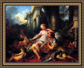 Francois Framed Paintings - Rinaldo and Armida by Francois Boucher