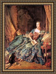 Francois Framed Paintings - The Marquise de Pompadour by Francois Boucher
