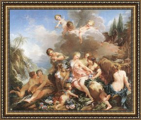 Rape Framed Paintings - The Rape of Europa by Francois Boucher