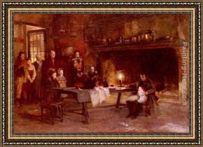 Napoleon, King of Italy Framed Paintings - Napoleon After The Battle Of Waterloo by Francois Flameng