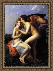 The Education of Cupid Framed Paintings - Cupid and Psyche by Francois Gerard