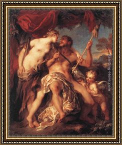 Lemoyne Framed Paintings - Hercules and Omphale by Francois Lemoyne