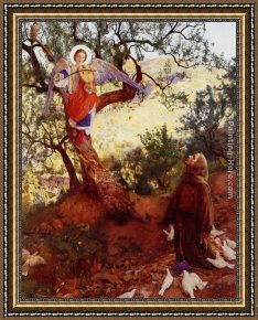 Saint Cosmas And Saint Damian Salvaged Framed Paintings - Saint Francis of Assisi by Frank Cadogan Cowper
