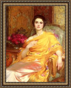 Portrait of Mrs Abney Framed Paintings - Portrait of Elsa by Frank Dicksee
