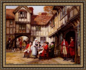 A Hunting Morn Framed Paintings - A Hunting Morning by Frank Moss Bennett