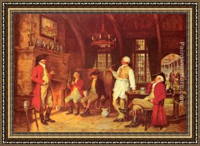 An Interesting Story Framed Paintings - The Landlord's Story by Frank Moss Bennett