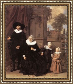 Frans Hals Framed Paintings - Family Portrait by Frans Hals