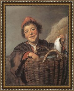 Frans Hals Framed Paintings - Fisher Boy by Frans Hals
