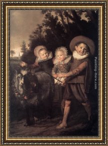Frans Hals Framed Paintings - Group of Children by Frans Hals
