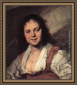 Frans Hals Framed Paintings - Gypsy Girl by Frans Hals