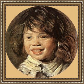 Frans Hals Framed Paintings - Laughing Child by Frans Hals