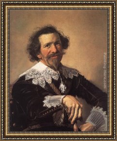 Frans Van Mieris Framed Paintings - Pieter van den Broecke by Frans Hals