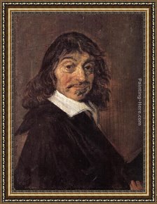 Frans Hals Framed Paintings - Ren&eacute; Descartes by Frans Hals