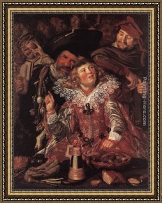 Frans Hals Framed Paintings - Shrovetide Revellers by Frans Hals