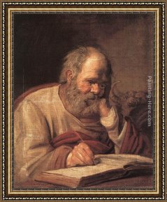 Frans Hals Framed Paintings - St Luke by Frans Hals