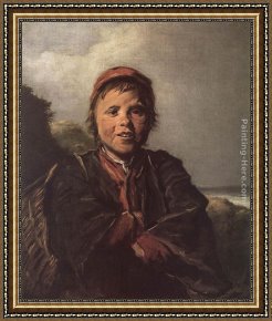 Frans Hals Framed Paintings - The Fisher Boy by Frans Hals