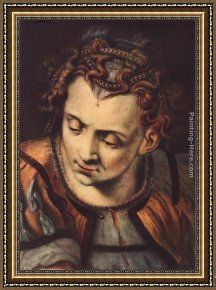 Study of The Head of an Old Woman Framed Paintings - Head of a Woman by Frans the elder Floris
