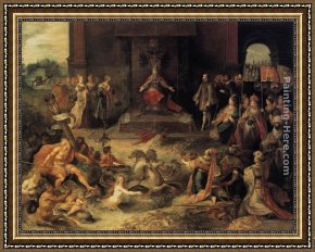 Allegory of Virtue Framed Paintings - Allegory on the Abdication of Emperor Charles V in Brussels, 25 October 1555 by Frans the younger Francken